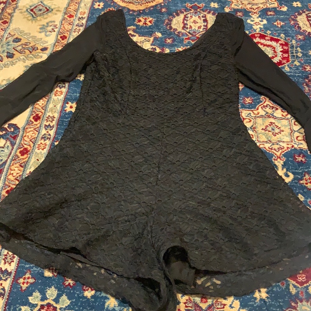 Black long sleeve romper
